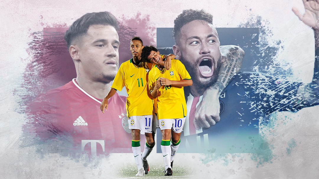Neymar e Philippe Coutinho, amigos desde as seleções de base e adversários na final da Champions entre PSG e Bayern