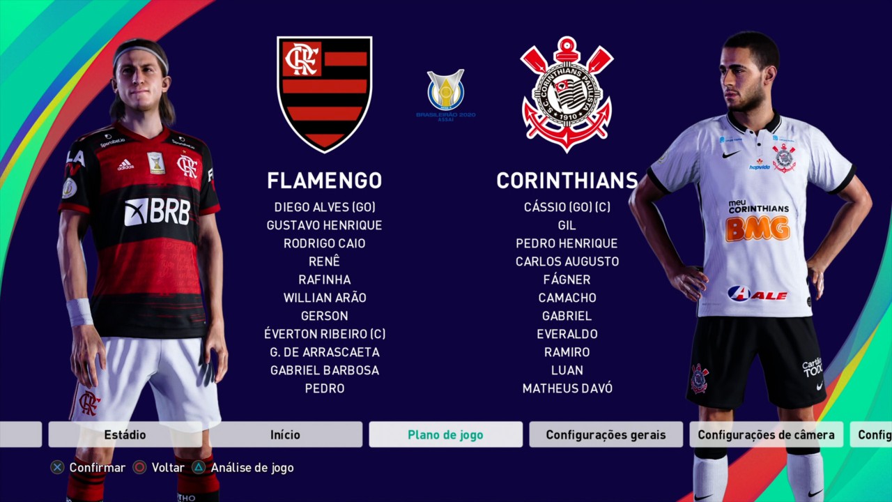 Flamengo e Corinthians se enfrentam no eFootball PES 21 - Konami