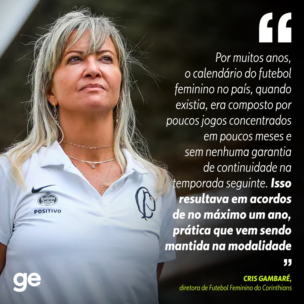 Cris Gambaré, diretora de Futebol Feminino do Corinthians - Arte: Infoesporte