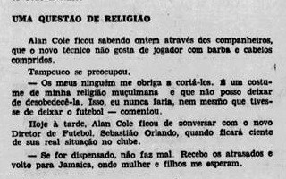 Diario de Pernambuco noticiou negativa de Cole de cortar cabelos, mas traduziu incorretamente sua religião - Reprodução/Diario de Pernambuco