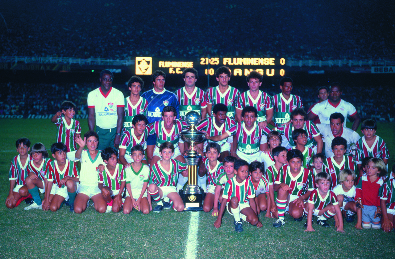 Time do Fluminense na foto oficial da decisão do Carioca de 1985 - Acervo Flu-Memória