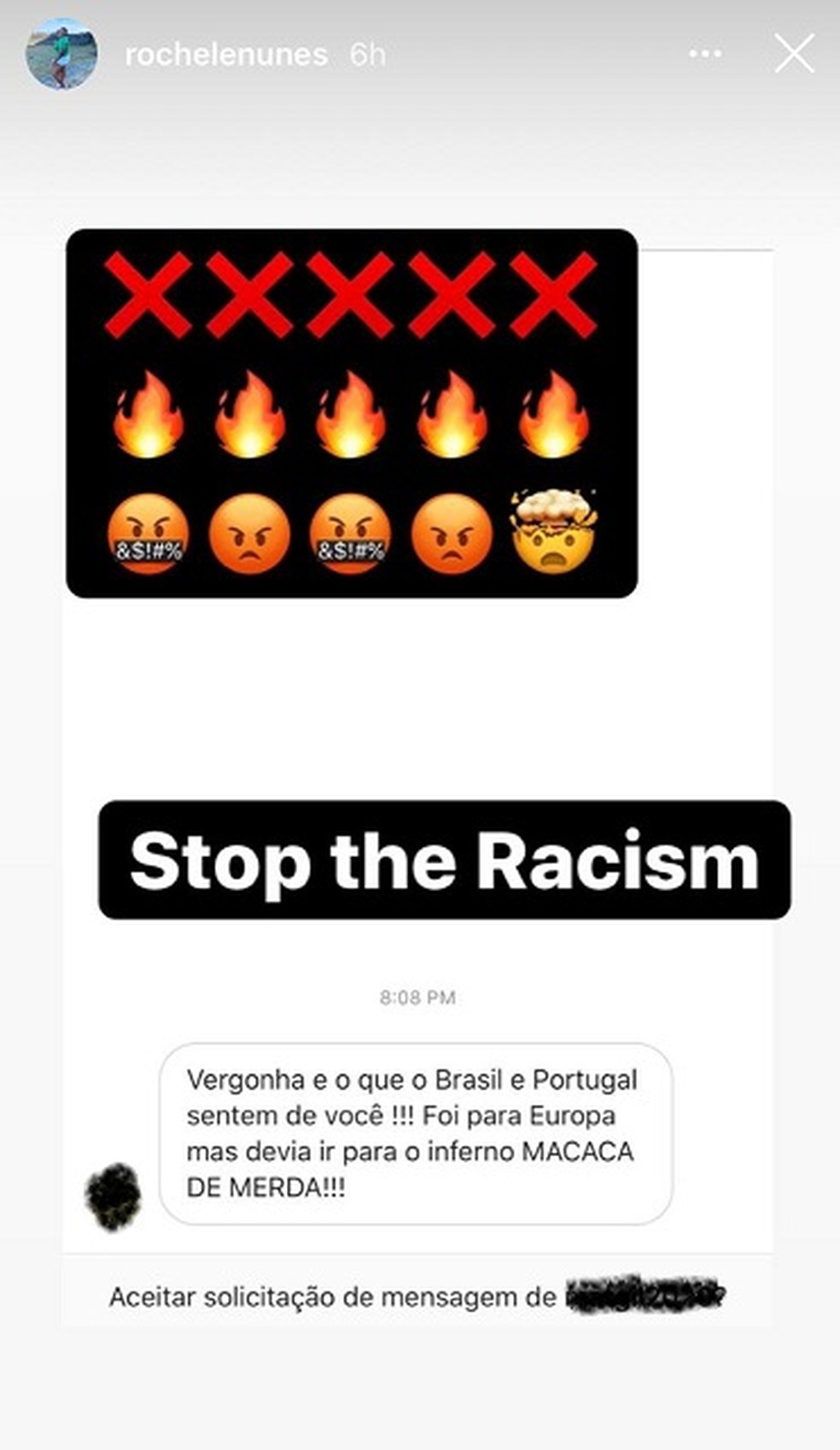 Rochele Nunes recebeu mensagem racista nas redes sociais em 2020 - Reprodução / Instagram