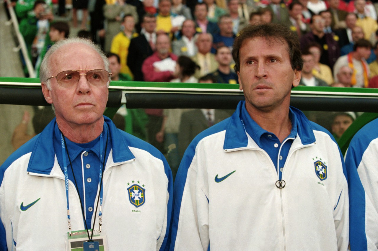 Zagallo e Zico, na Copa de 1998: relação foi amistosa, mas Galinho não se sentiu com voz na comissão do Velho Lobo - PA Images