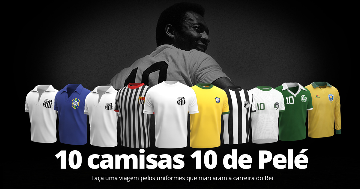 Camisa Santos Despedida do Rei Pelé Masculina - Preto