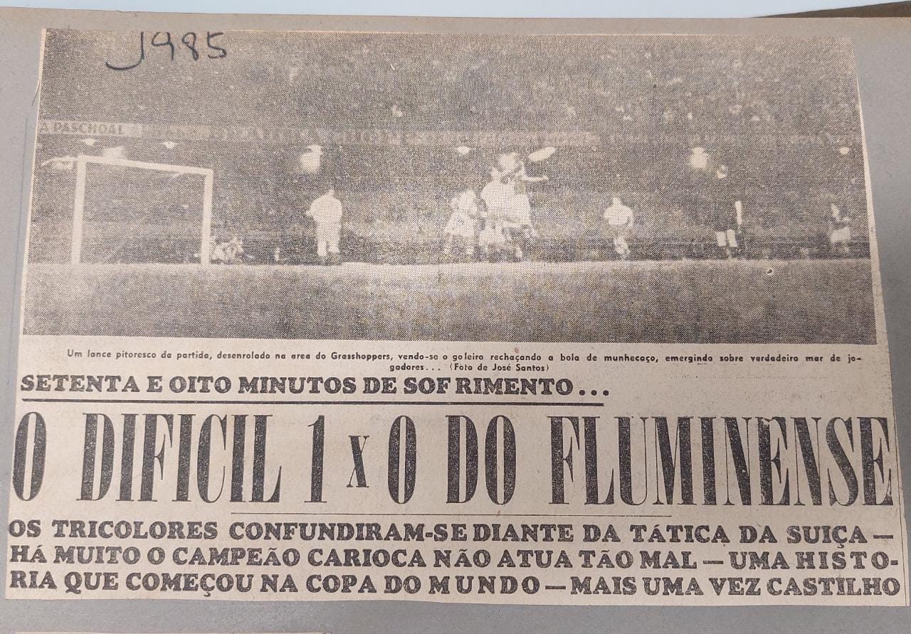 Fluminense põe faixa Campeão Mundial 1952 no Maracanã em referência ao  título da Copa Rio, fluminense