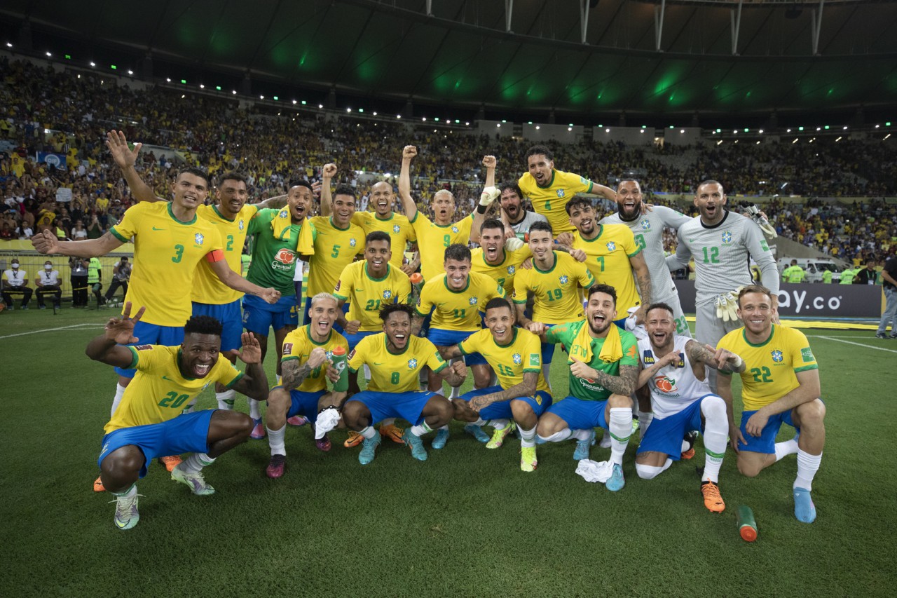 Jogadores da seleção brasileira após vitória sobre o Chile, no Maracanã - Lucas Figueiredo / CBF