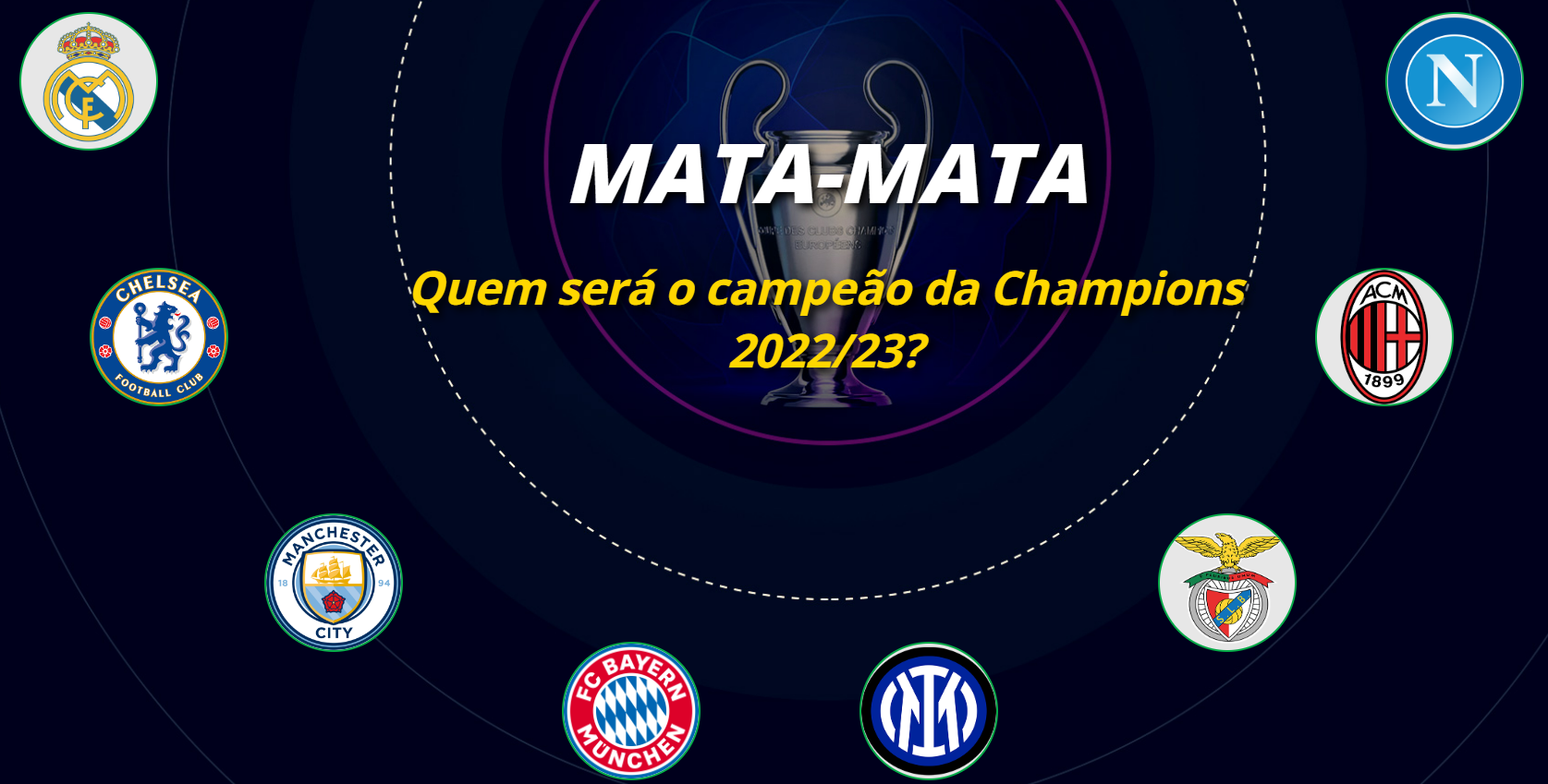 Oitavas de final da Champions: calendário de jogos e os favoritos