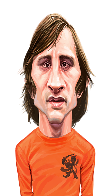 caricatura do jogador Cruyff