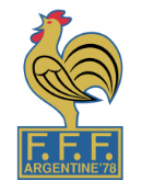 Ausente por duas Copas seguidas, a França voltou em 1978 com um escudo diferente, que trazia a sigla da Fédération Française de Football.