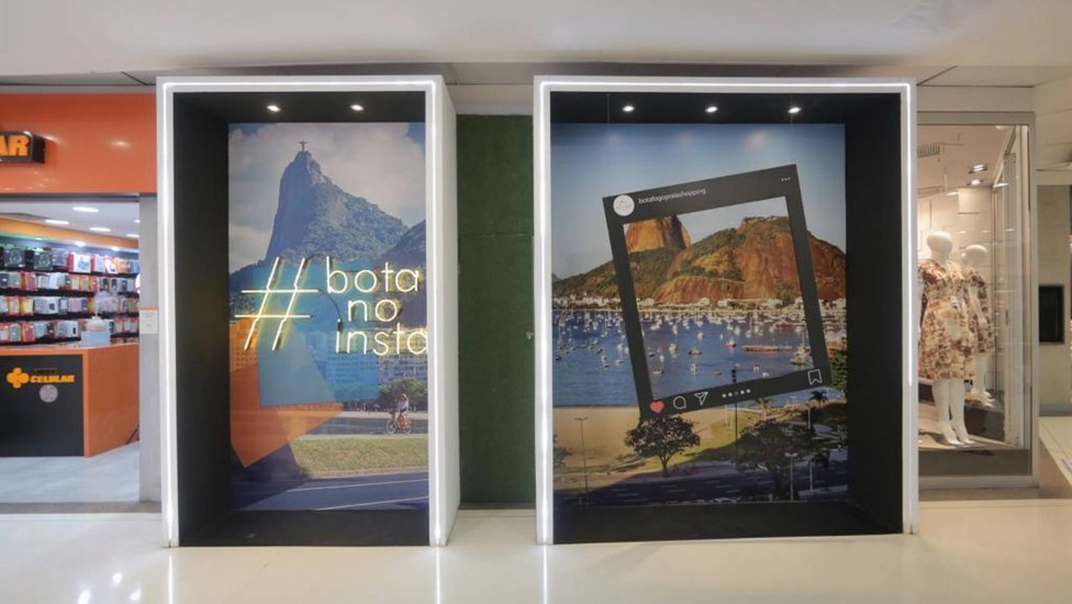 Botafogo Praia Shopping tem cabine para saudar Rio