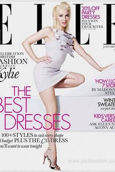 Kylie perdeu o pé na capa da Elle UK