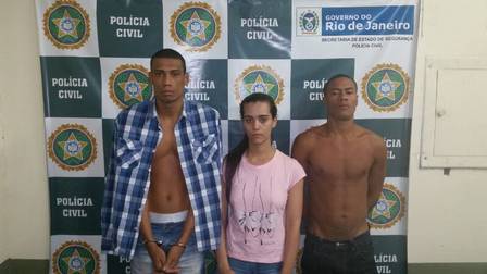 Anderson, a gerente Gabriela Noêmia e Patrick Michel: presos