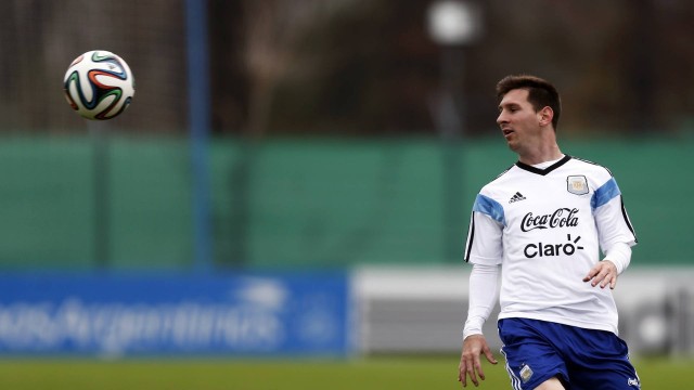 Messi em treino da seleção argentina