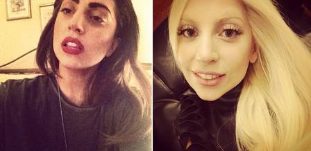 Gaga tem cabelos castanhos, mas ficou famosa loura