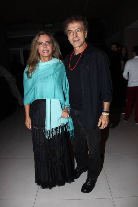 Bruna Lombardi e Carlos Alberto Ricceli num evento em São Paulo