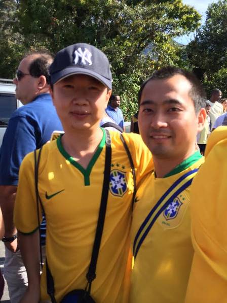 Os amigos chineses vão torcer pelo Brasil