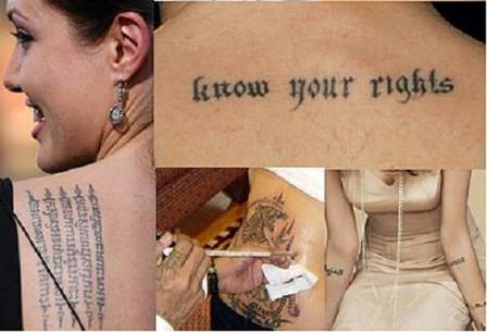 Angelina Jolie e suas tatuagens