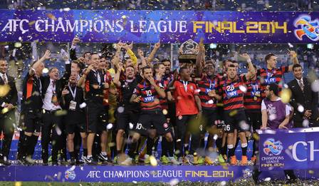 Western Sydney Wanderers comemora o título após vencer o Al-Hilal