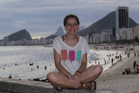 Patrícia Monteiro prefere a tranquilidade da praia no fim da tarde