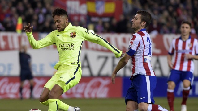 Neymar sofreu com a marcação do Atlético de Madri