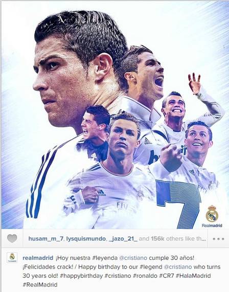 Cristiano Ronaldo recebeu homenagem do Real Madrid