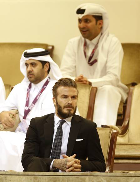 Beckham assiste ao jogo de Azarenka