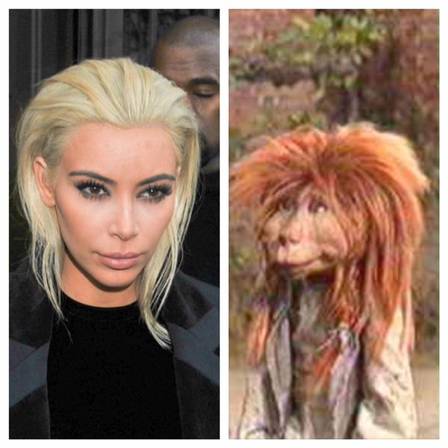 Comparações com o novo cabelo de Kim Kardashian