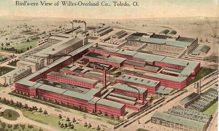 A fábrica original da Willys-Overland em postal de 1915