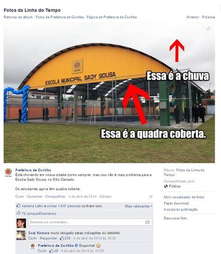Meme criado para o Facebook da Prefeitura de Curitiba