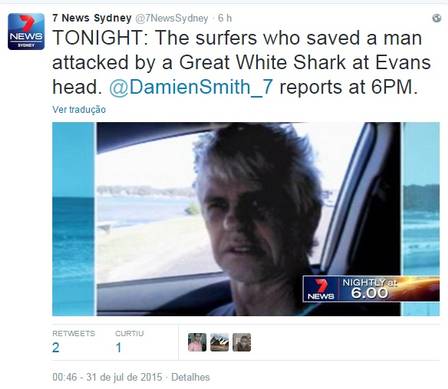 Ex-pugilista australiano foi atacado por um tubarão enquanto surfava e ficou ferido