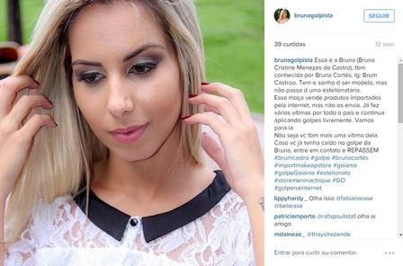 Perfil criado no Instagram alertava sobre os golpes da modelo