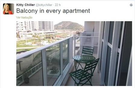 Chefe de missão da Austrália publicou imagens internas da varanda de um dos apartamentos na Vila Olímpica da Rio-2016