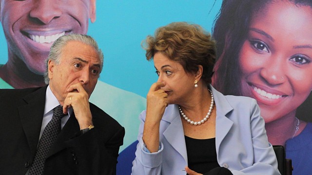 A presidente Dilma Rousseff e o vice-presidente Michel Temer