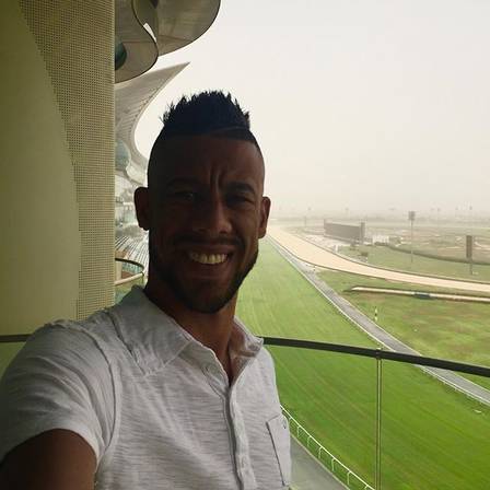 Lateral-direito Leo Moura no hotel onde o FC Goa está concentrado, em Dubai