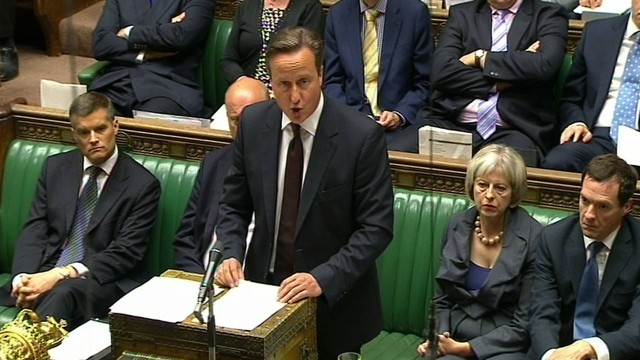 David Cameron discursa diante do Parlamento britânico