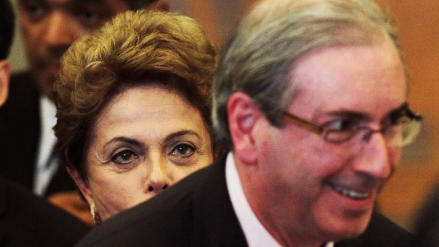 A presidente Dilma Rousseff e o presidente da Câmara dos Deputados, Eduardo Cunha