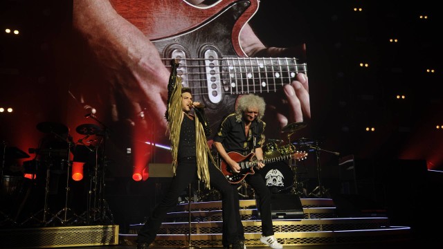 Adam Lambert canta com o Queen, do guitarrista Brian May, na primeira noite do Rock in Rio
