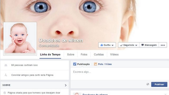 Página do Facebook oferece doação de esperma