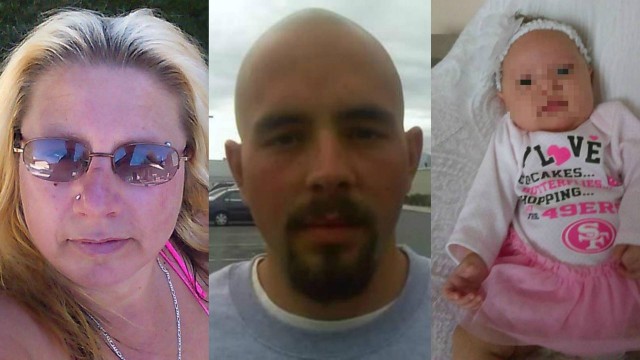 As vítimas: Heike Poike, de 50 anos, Dakota Smith, de 28, e Lyrik Poike, de 2 meses
