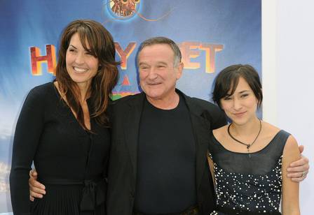 Ator Robin Williams sua esposa Susan Schneider e a filha Zelda Williams