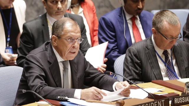 Chanceler russo e atual presidente do Conselho de Segurança discursa em reunião na ONU