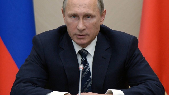 O presidente russo, Vladimir Putin, durante reunião em Moscou
