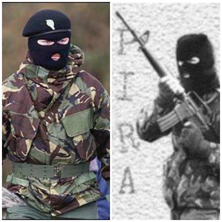 O suspeito compartilhou imagens de integrantes do grupo paramilitar irlandês Ira.