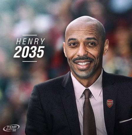 Henry como técnico do Arsenal em 2035