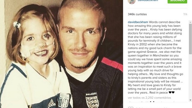Beckham e a postagem em seu Instagram