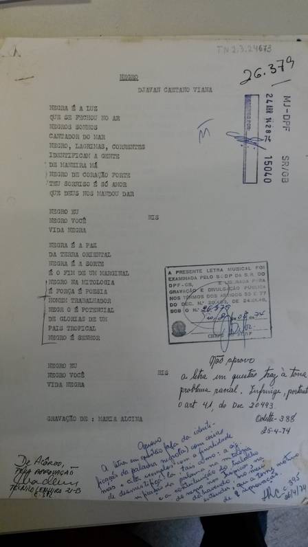 Letra de “Negro”, música de Djavan censurada na ditadura