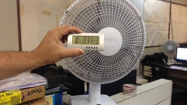 Termômetro aponta temperatura de 30,3ºC no Proderj, no Banerjão
