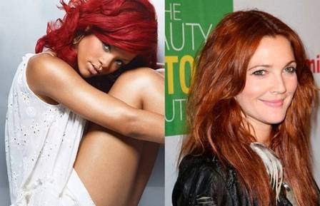 Rihanna e Drew Barrymore são algumas das celebridades internacionais a exibir suas madeixas ruivas atualmente