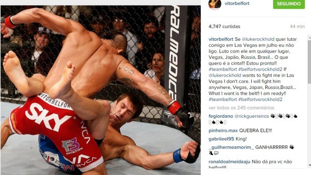 Vitor Belfort aceitou o desafio do campeão Luke Rockhold de luta no UFC 200
