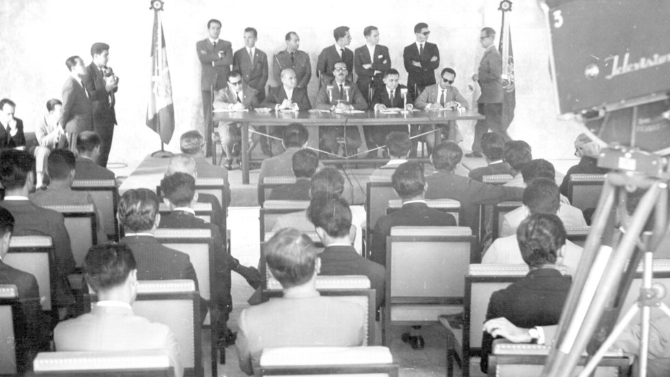 Brasília (DF) - 30/05/1961 - Jânio Quadros (Presidente da República) - Entrevista coletiva